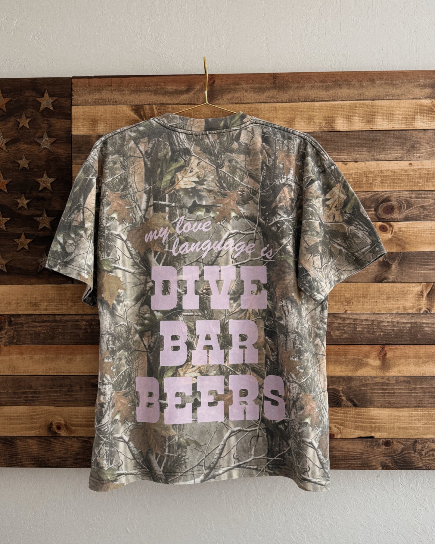 Dive Bar Beers Vintage Wash Camo Tee