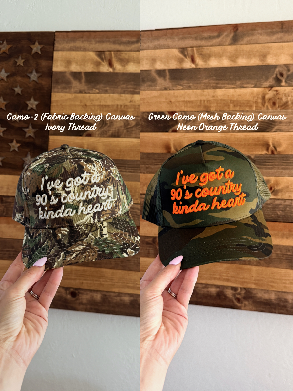 90's Country Kinda Heart Puff Embroidered Hat