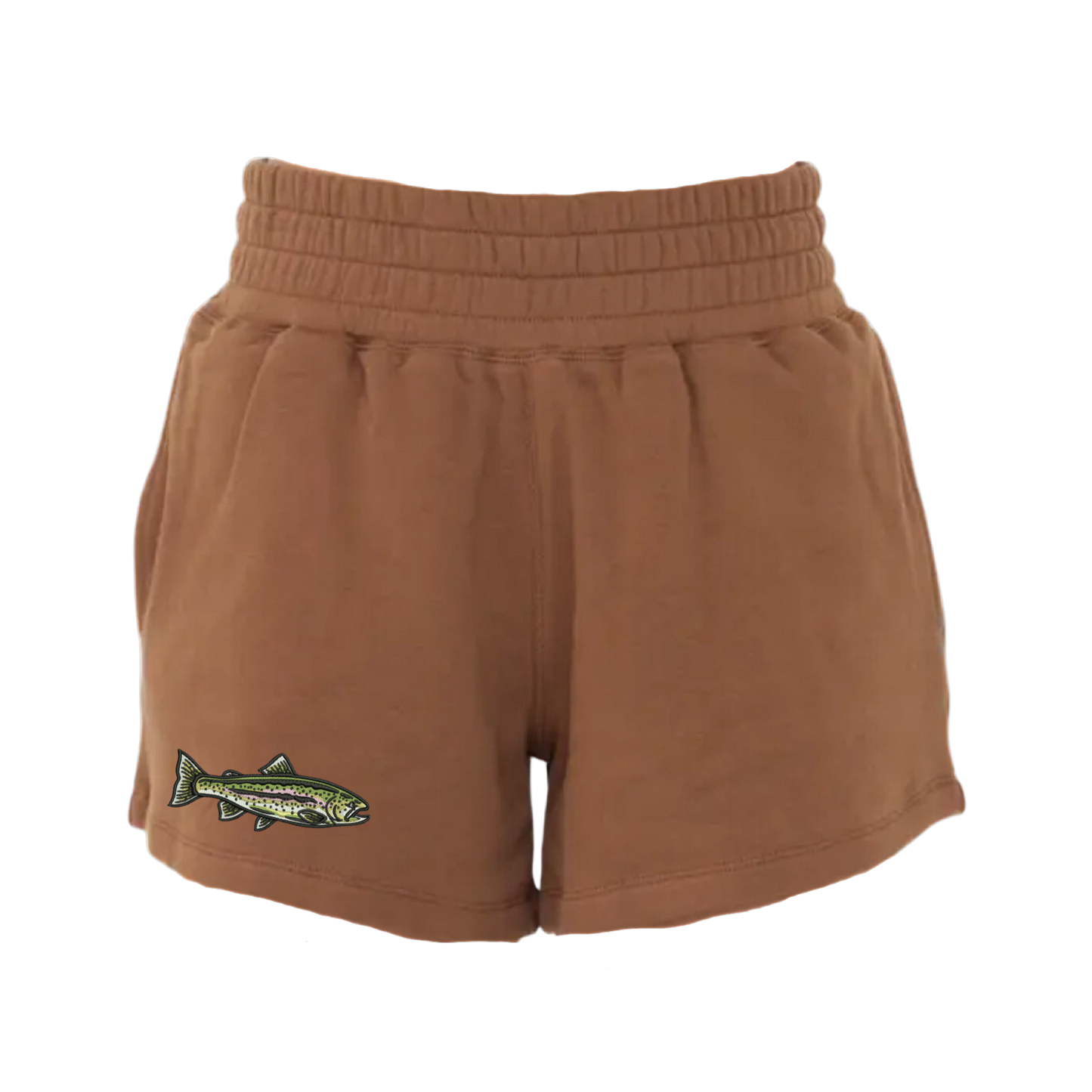 Rainbow Trout Embroidered Shorts