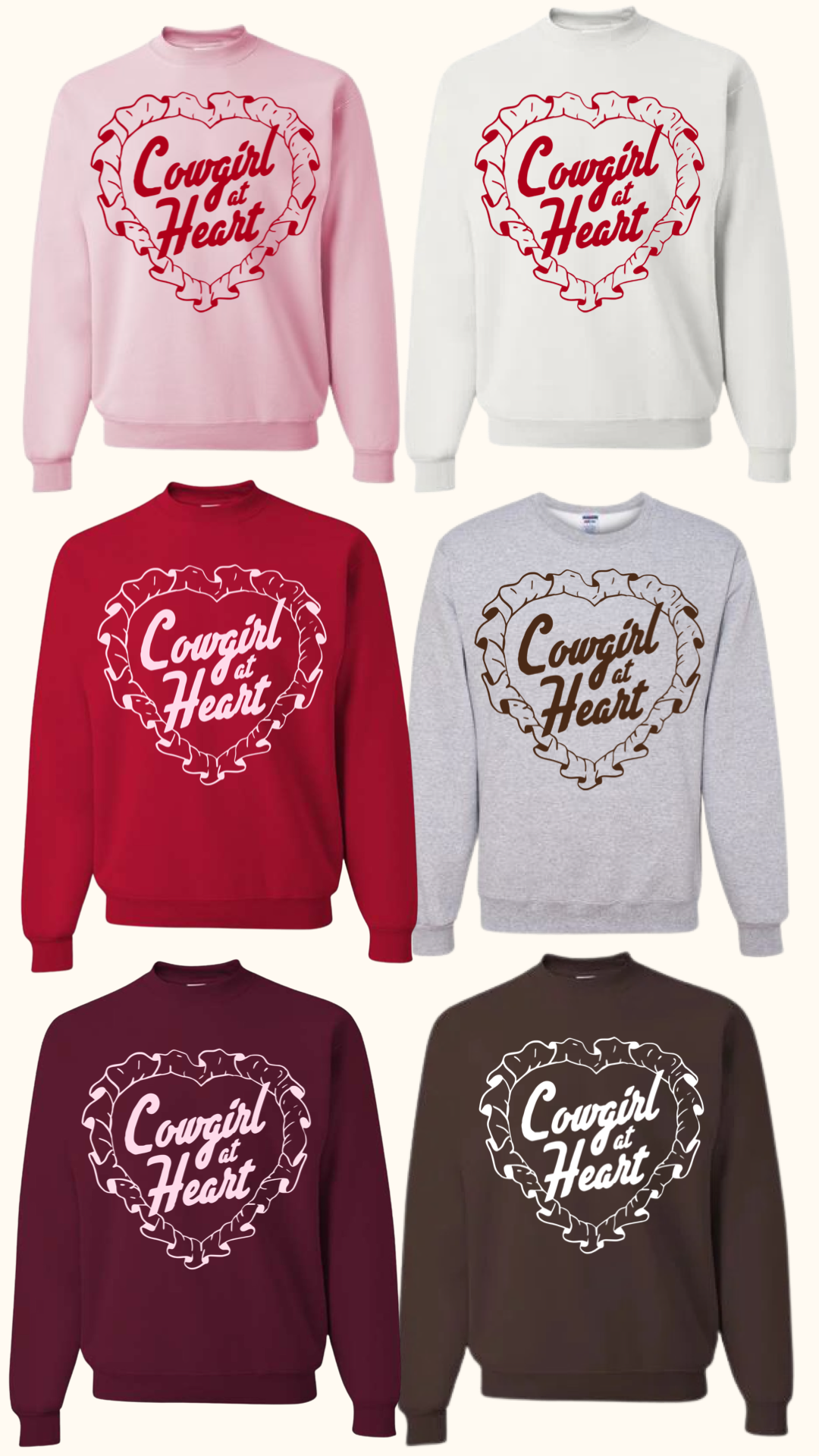 Cowgirl at Heart Customizable Crewneck