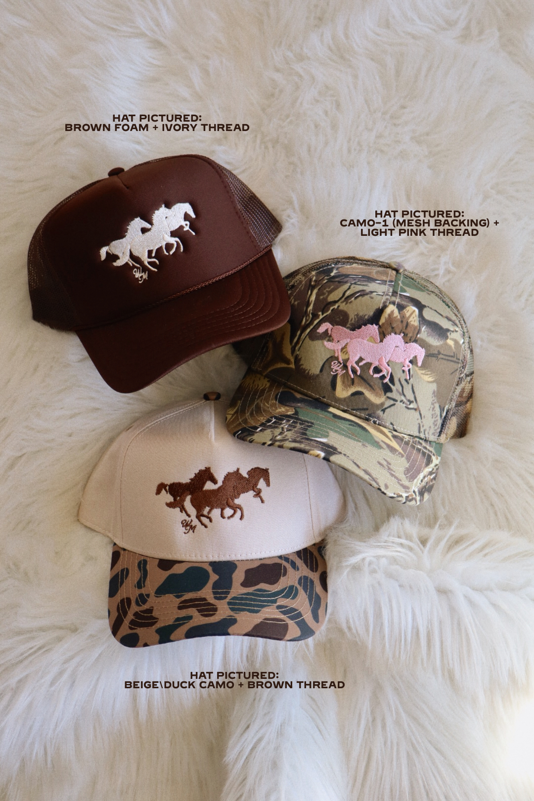 Wild Horses Embroidered Hat