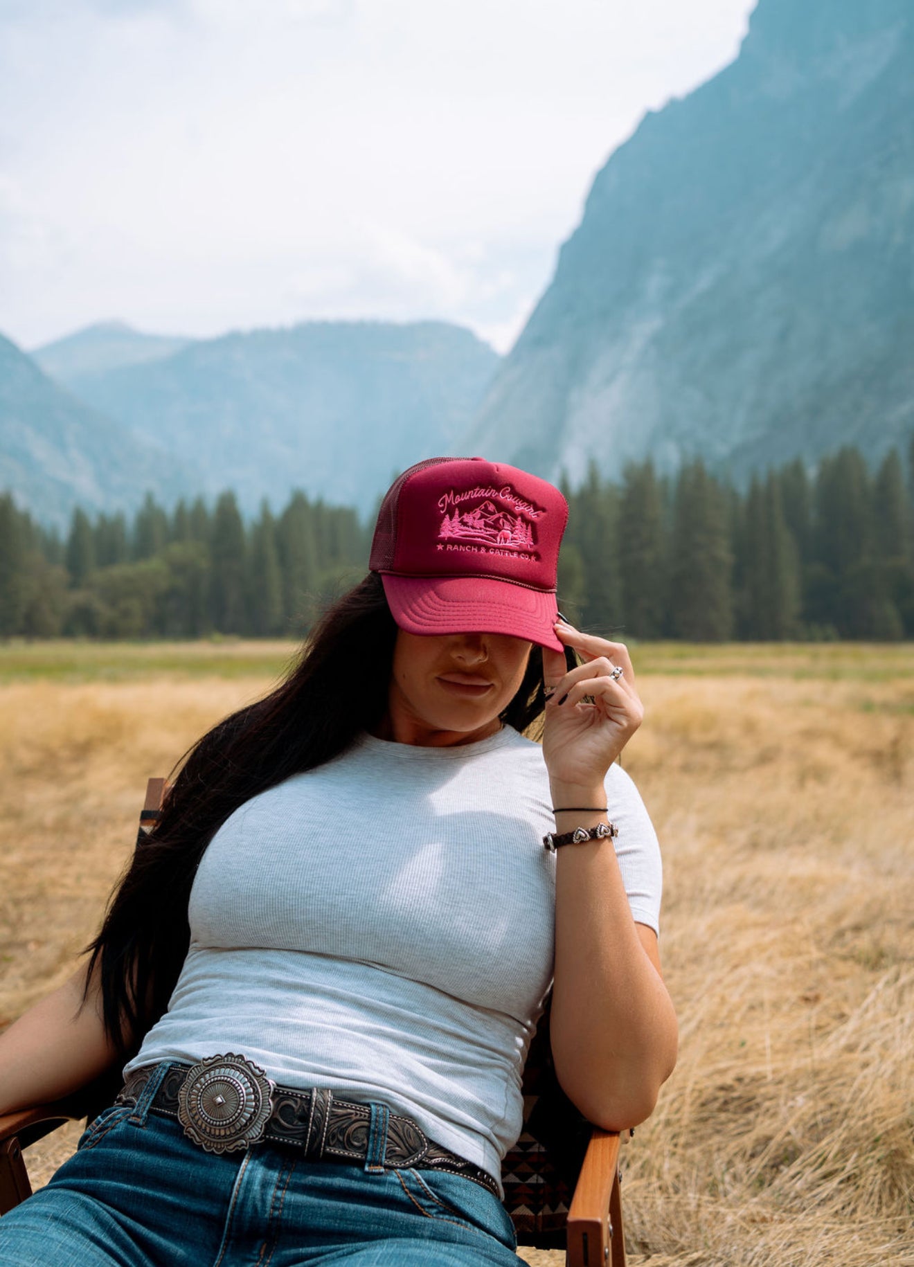 Mountain Cowgirl Embroidered Hat