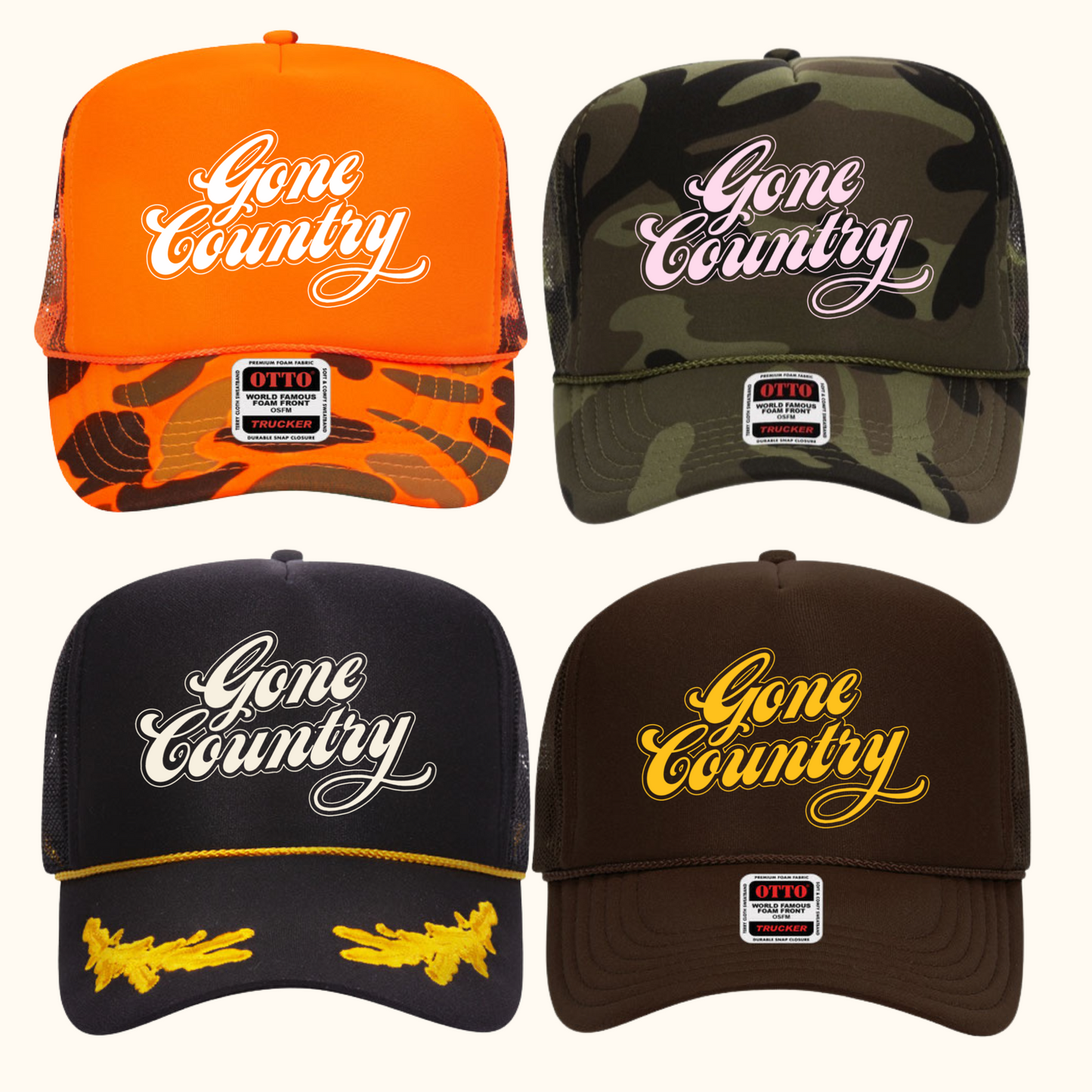 Gone Country Embroidered Trucker Hat