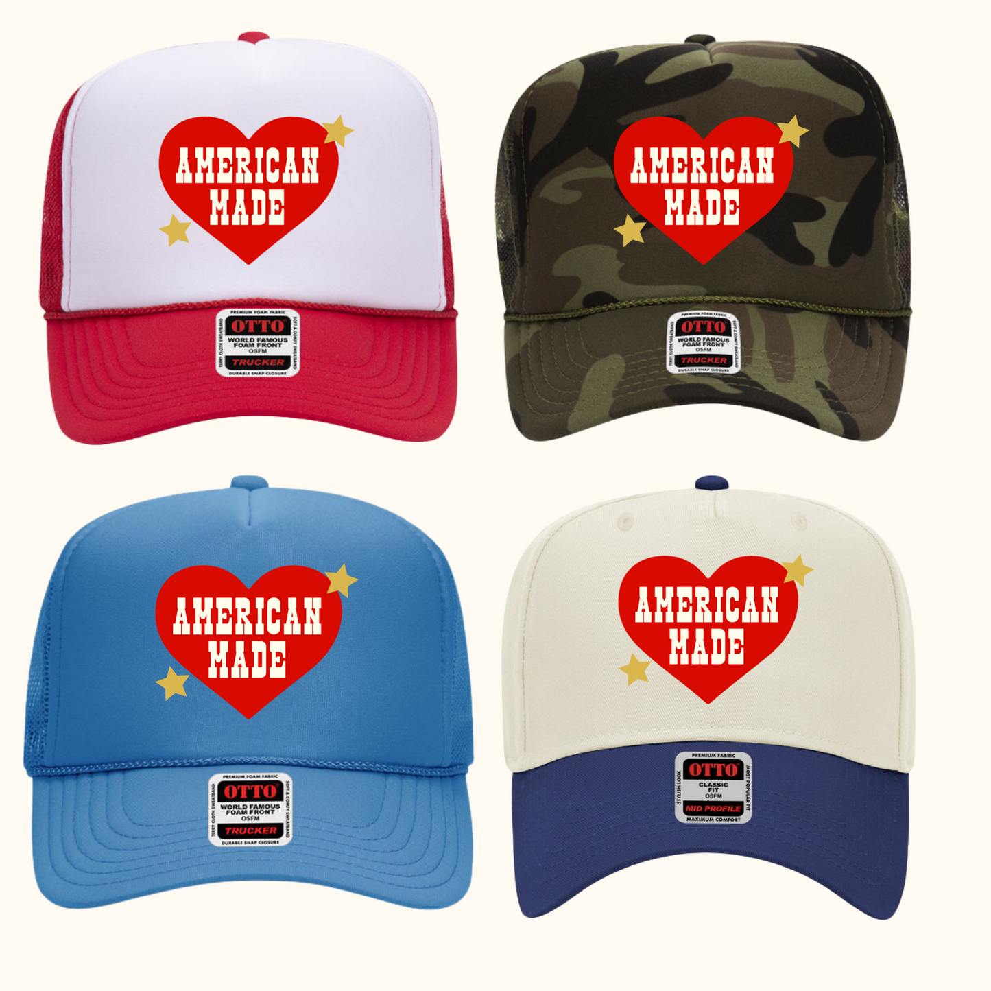 American Made Embroidered Trucker Hat