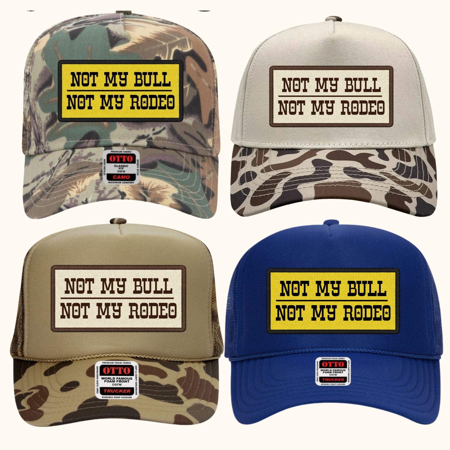 Not My Bull, Not My Rodeo Patch Trucker Hat