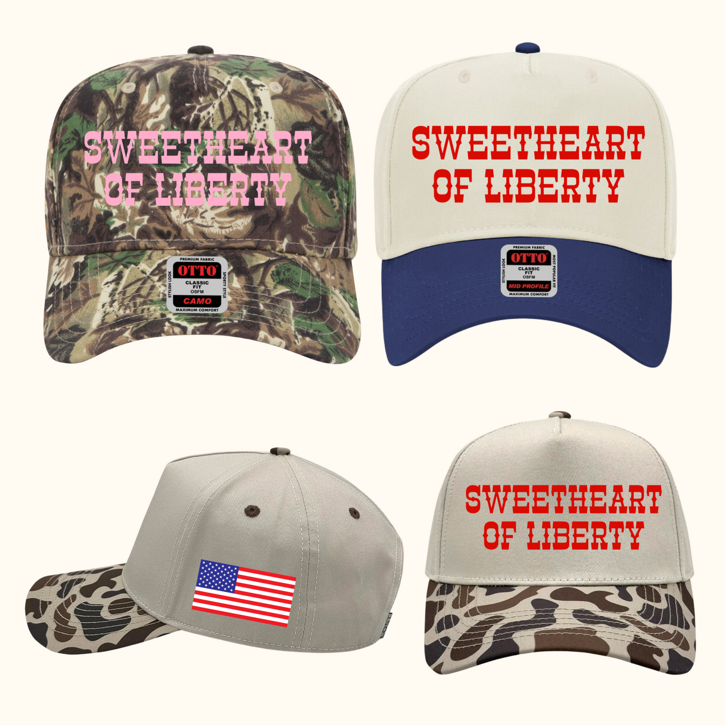 Sweetheart of Liberty Puff Embroidered Trucker Hat