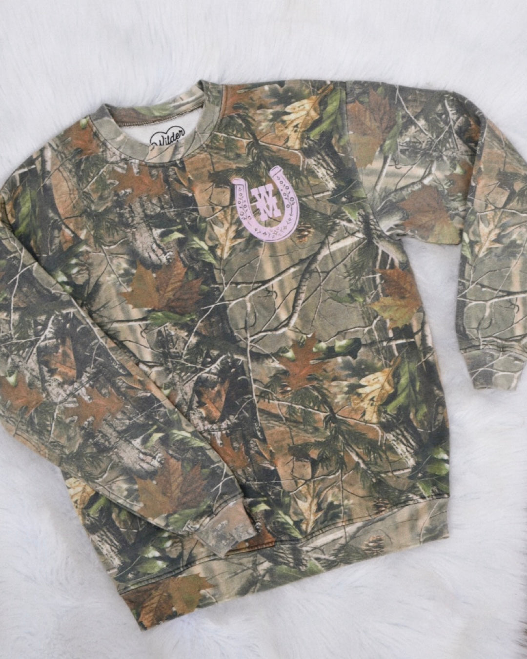90's Country Kinda Heart Camo Crewneck