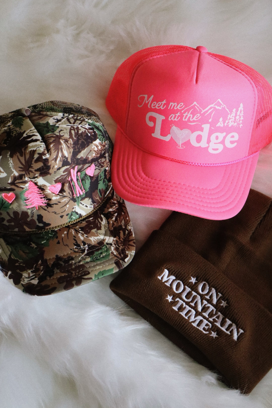On Mountain Time Embroidered Beanie
