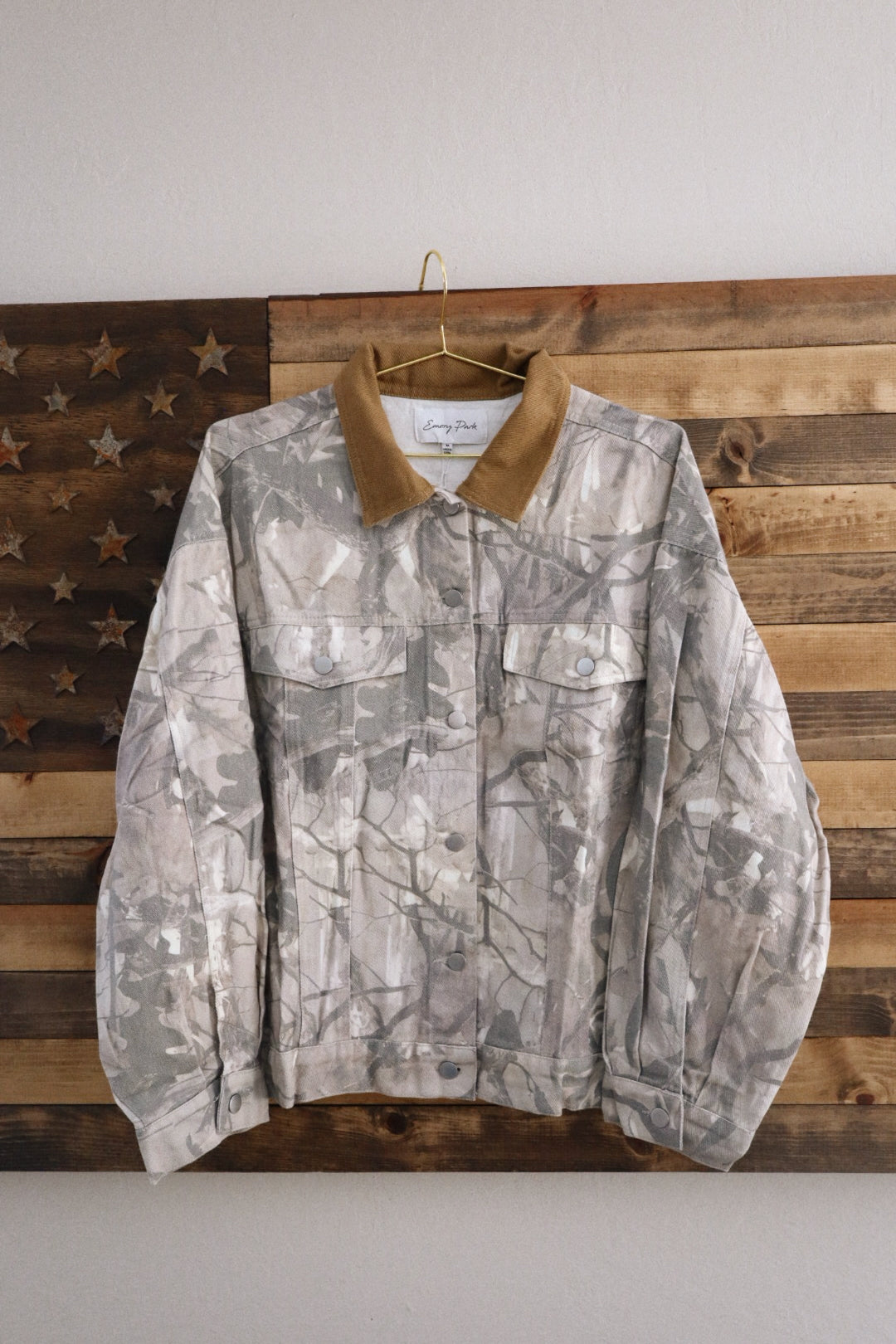 Woodland Camo Oversized Trucker Jacket