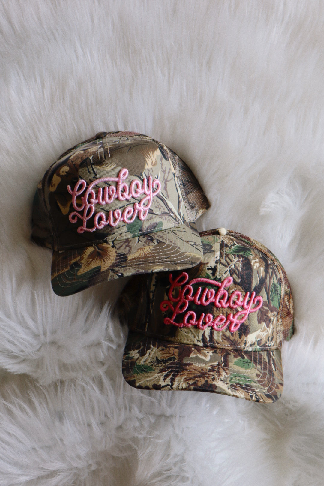 Cowboy Lover Puff Embroidered Trucker Hat