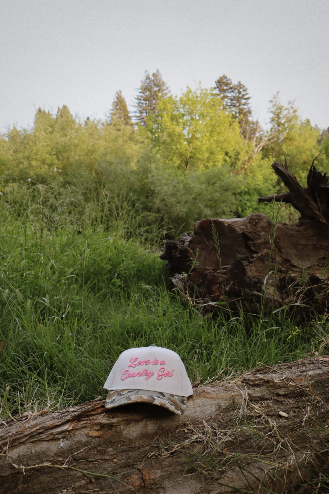 Love Is A Country Girl Puff Embroidered Trucker Hat