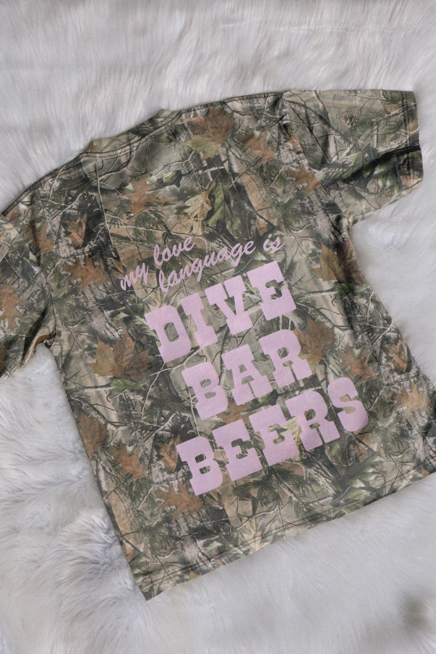 Dive Bar Beers Vintage Wash Camo Tee