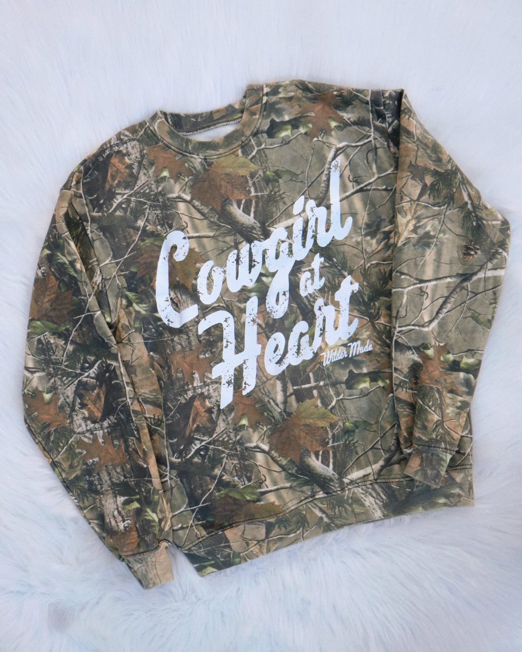 Cowgirl at Heart Camo Crewneck