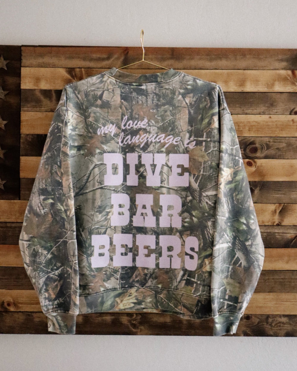 Dive Bar Beers Camo Crewneck