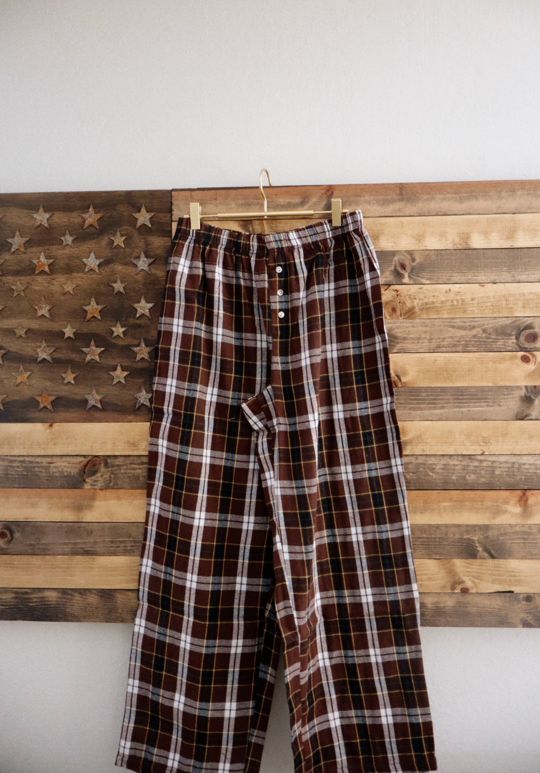 Brown Plaid Flannel Pants