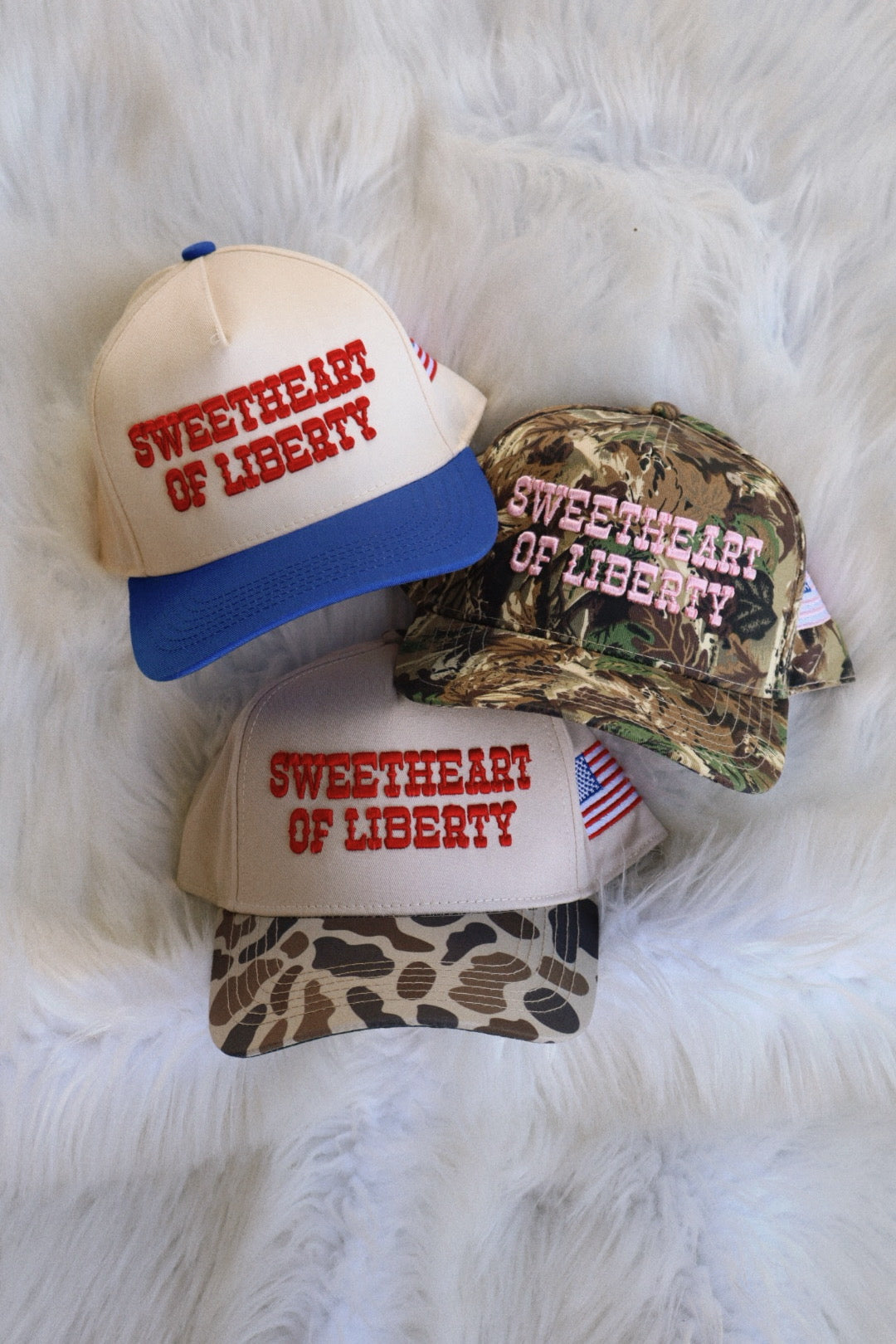 Sweetheart of Liberty Puff Embroidered Trucker Hat