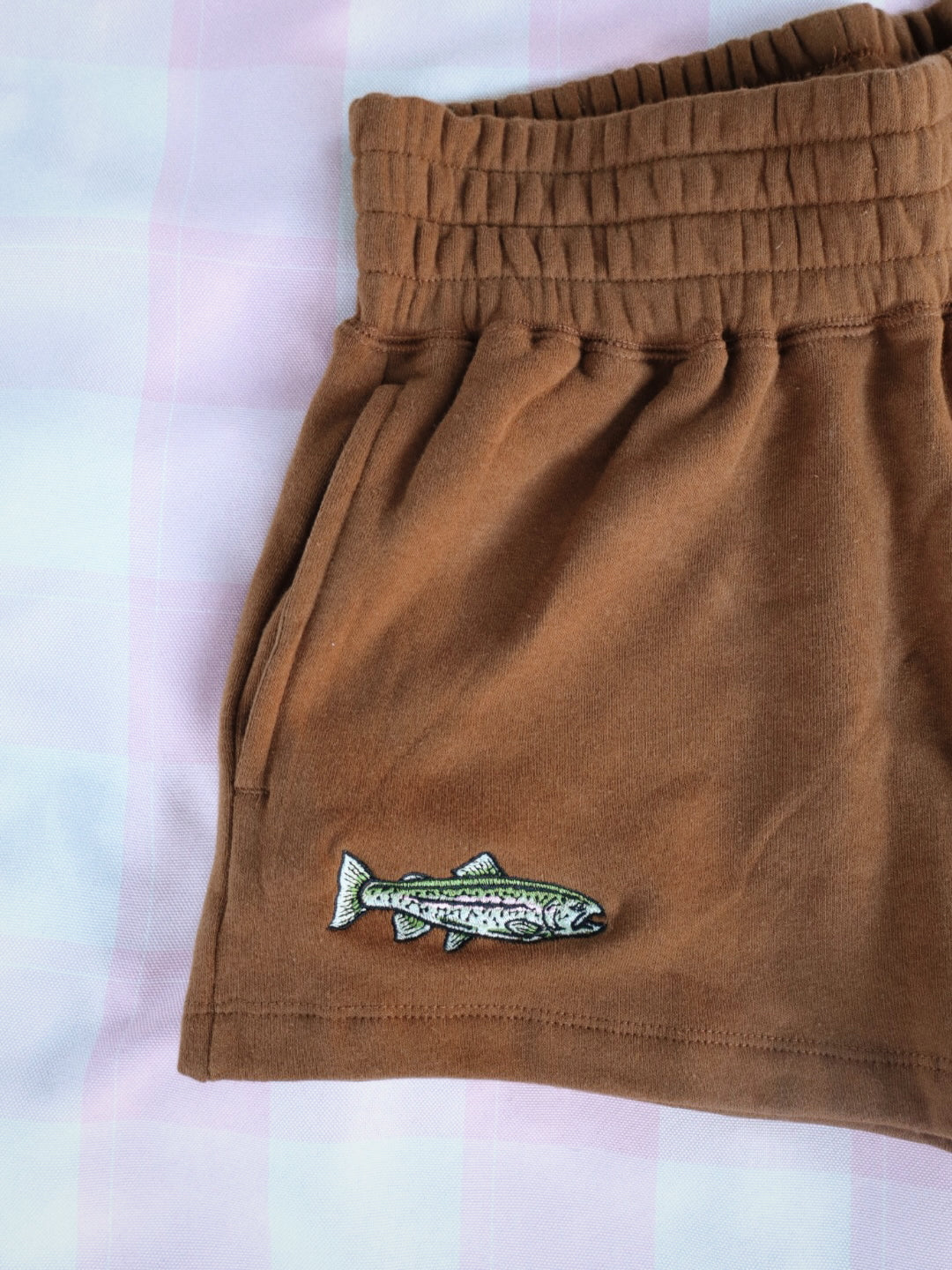 Rainbow Trout Embroidered Shorts