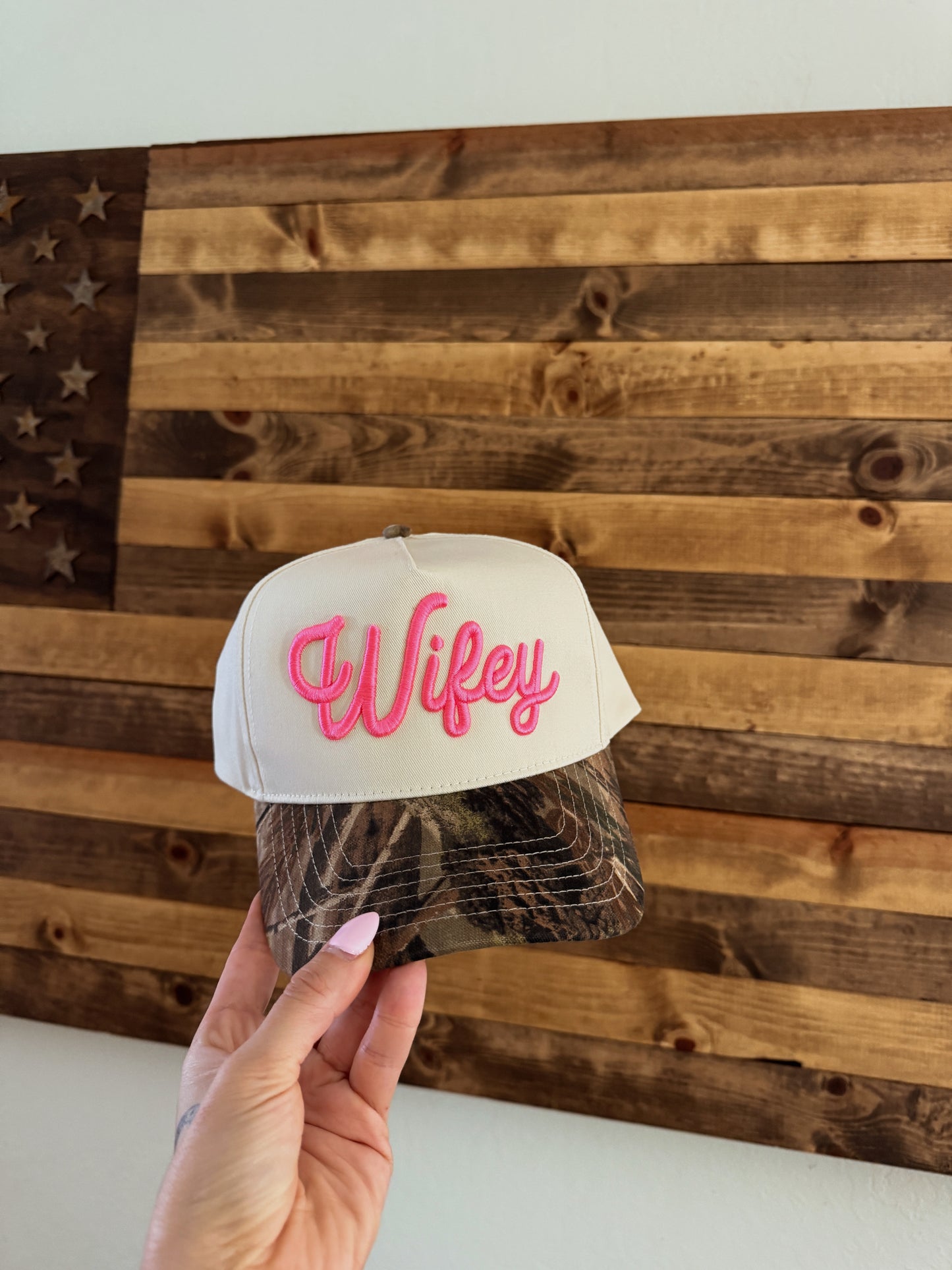 Custom Puff Embroidered Hat - Wifey Design