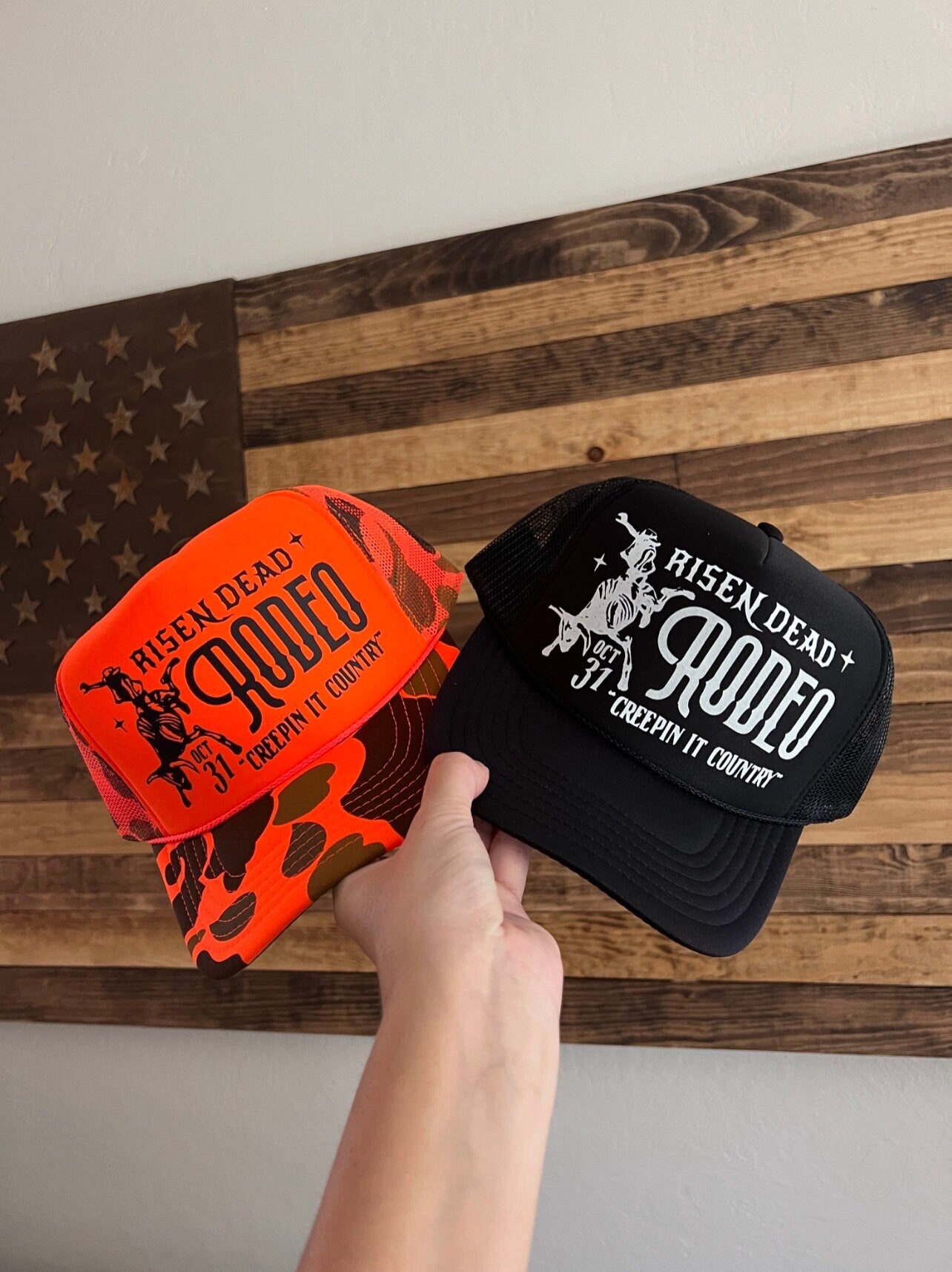 Risen Dead Rodeo Halloween Trucker Hat