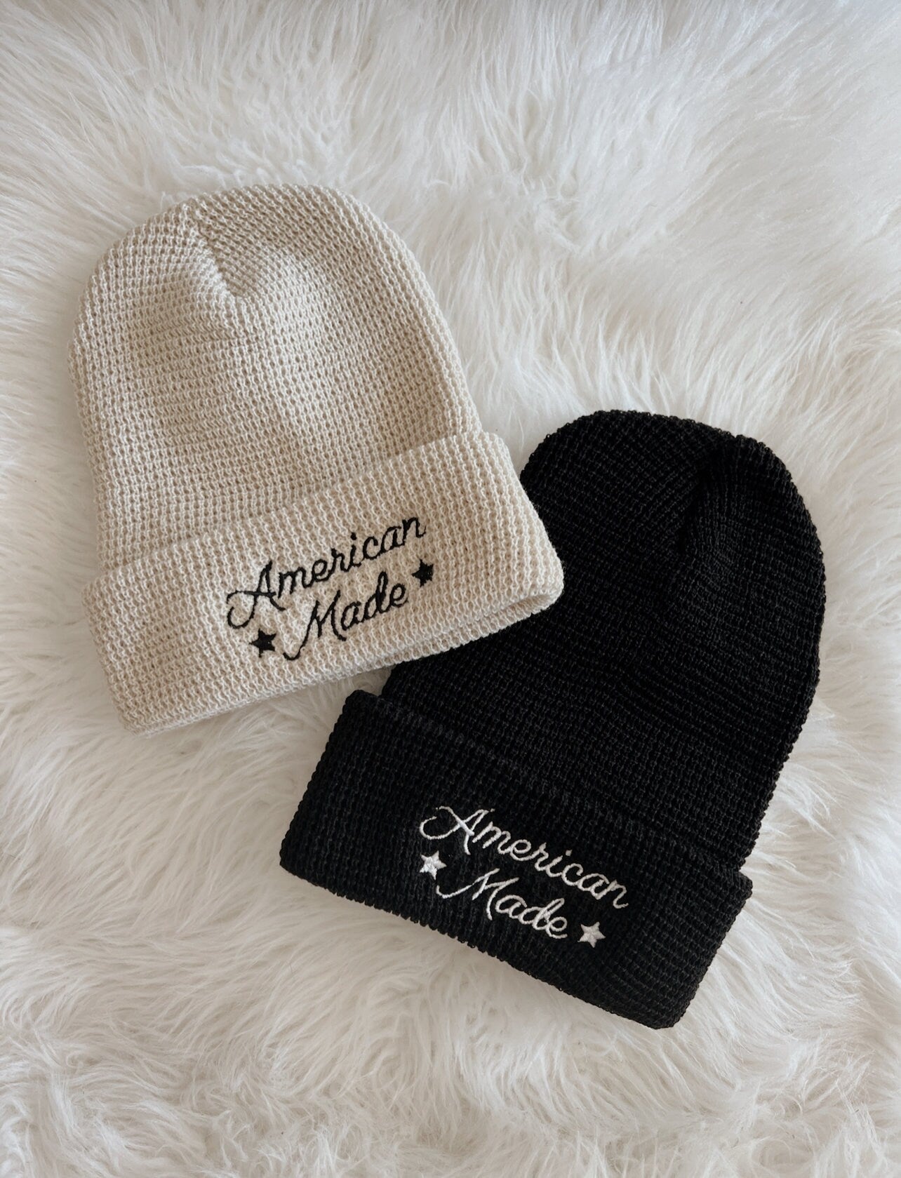 American Made Embroidered Waffle Beanie