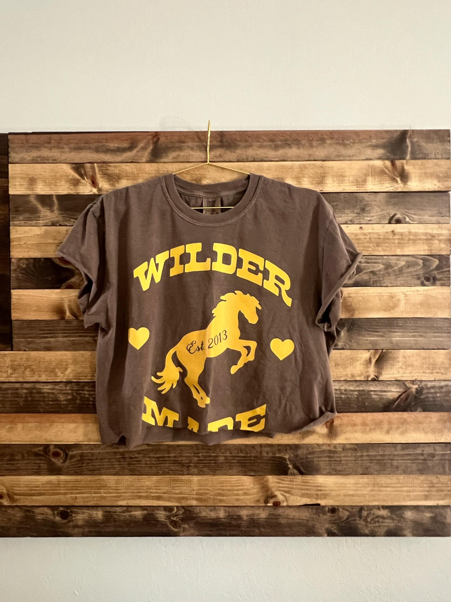 Color: Espresso Size: L Style: Cropped Design Color: Mustard Yellow