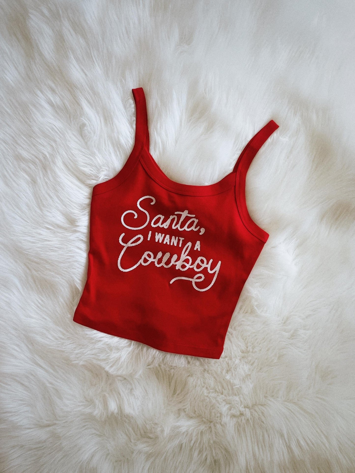 Santa, I Want A Cowboy Micro Ribbed Scoop Tank