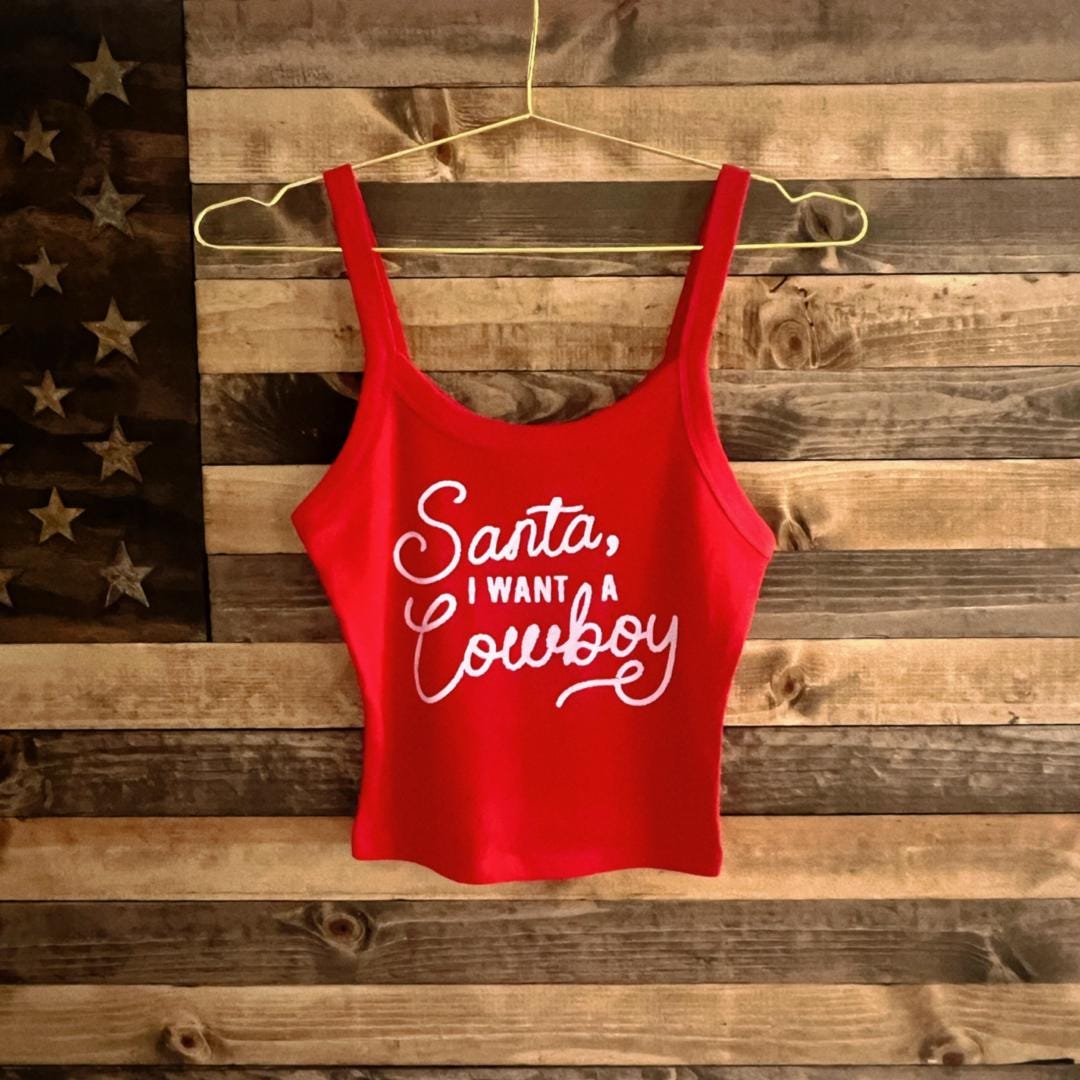Santa, I Want A Cowboy Micro Ribbed Scoop Tank
