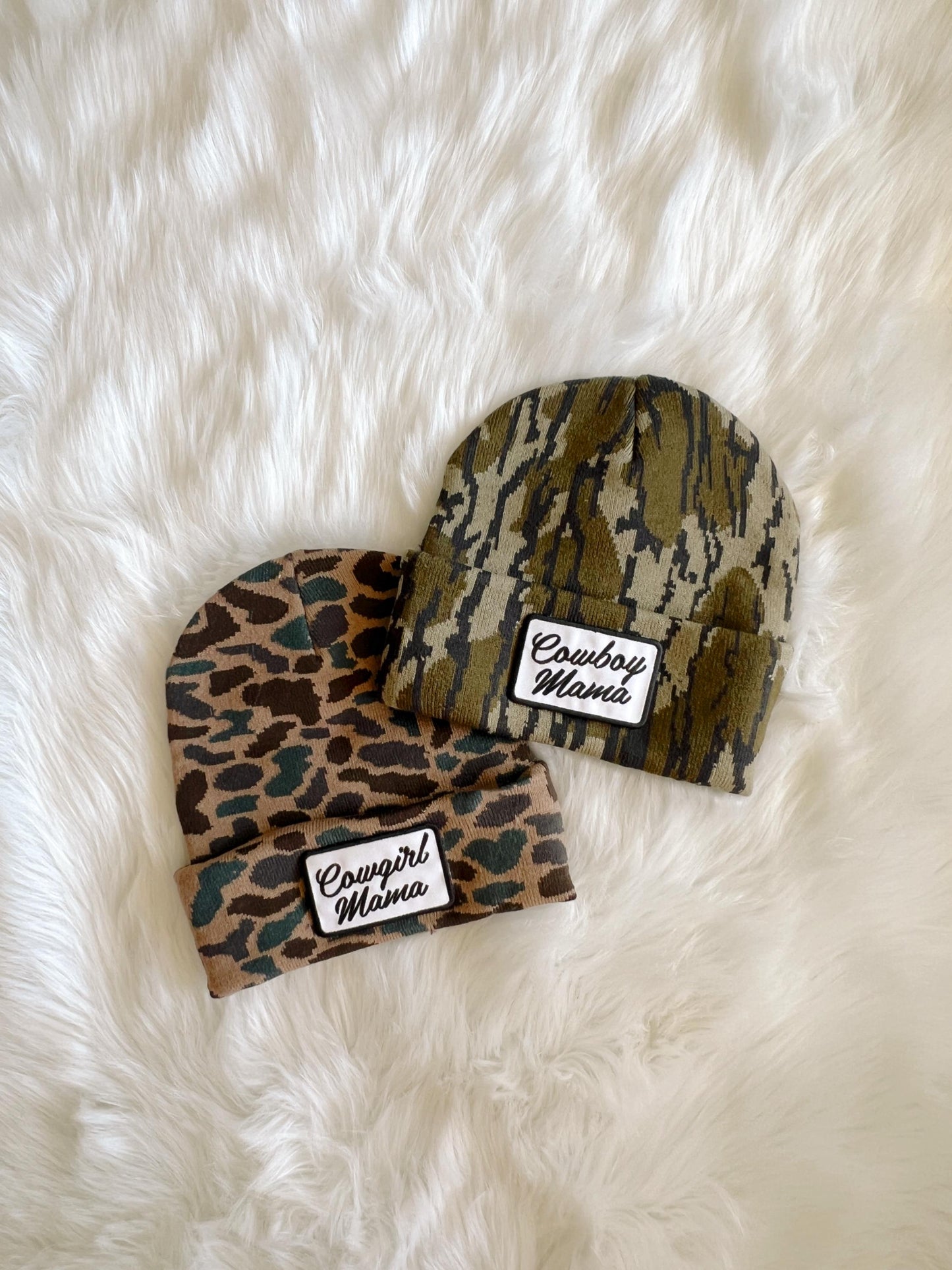 Cowboy Cowgirl Mama Patch Beanie