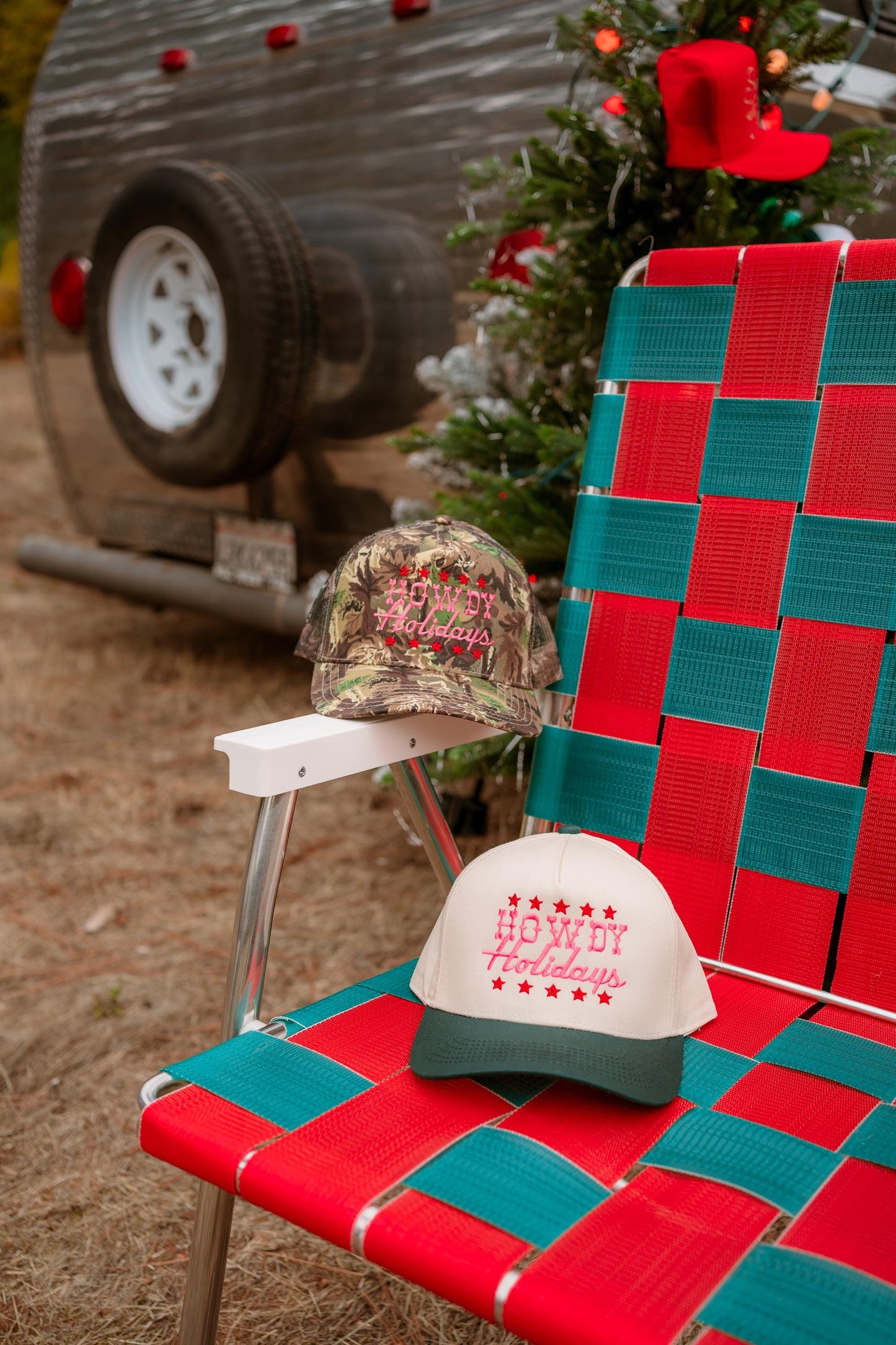 Howdy Holidays Embroidered Canvas Trucker Hat