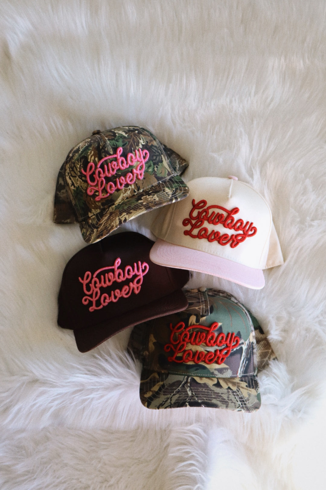 Cowboy Lover Puff Embroidered Trucker Hat