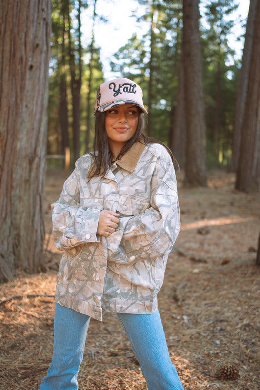 Woodland Camo Oversized Trucker Jacket