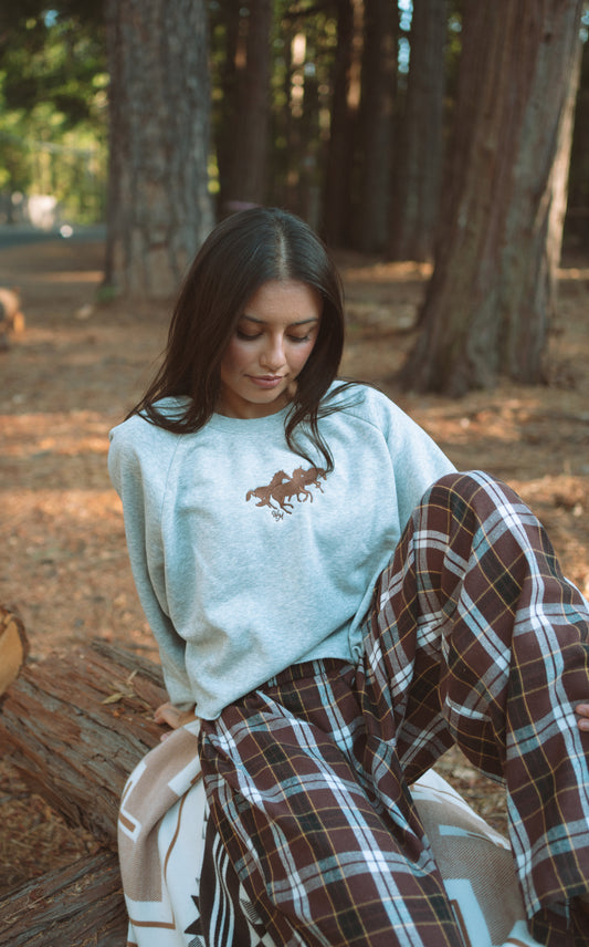 Brown Plaid Flannel Pants