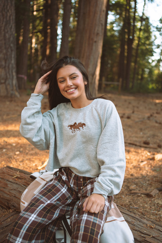 Wild Horses Cropped Crewneck