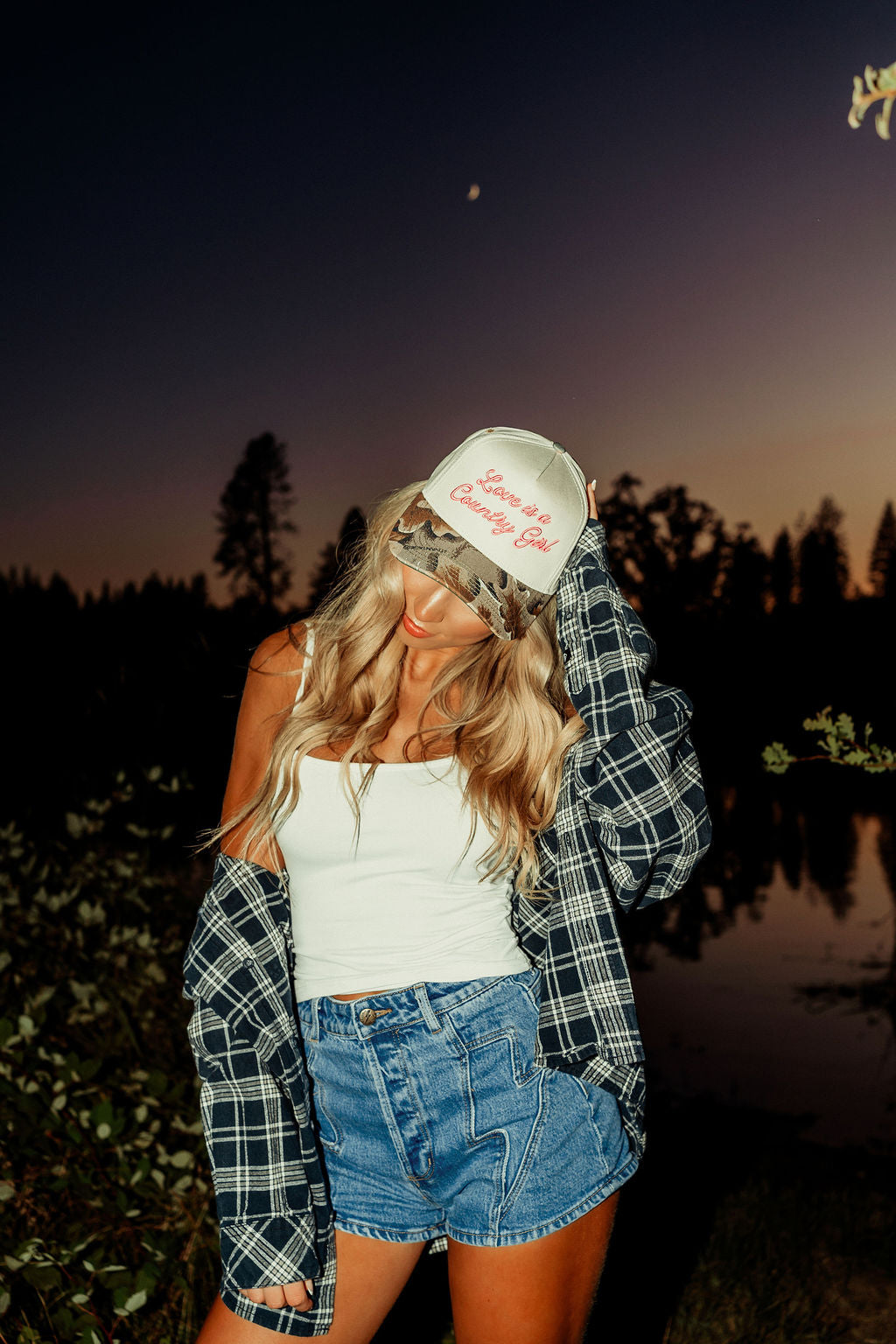 Love Is A Country Girl Puff Embroidered Trucker Hat
