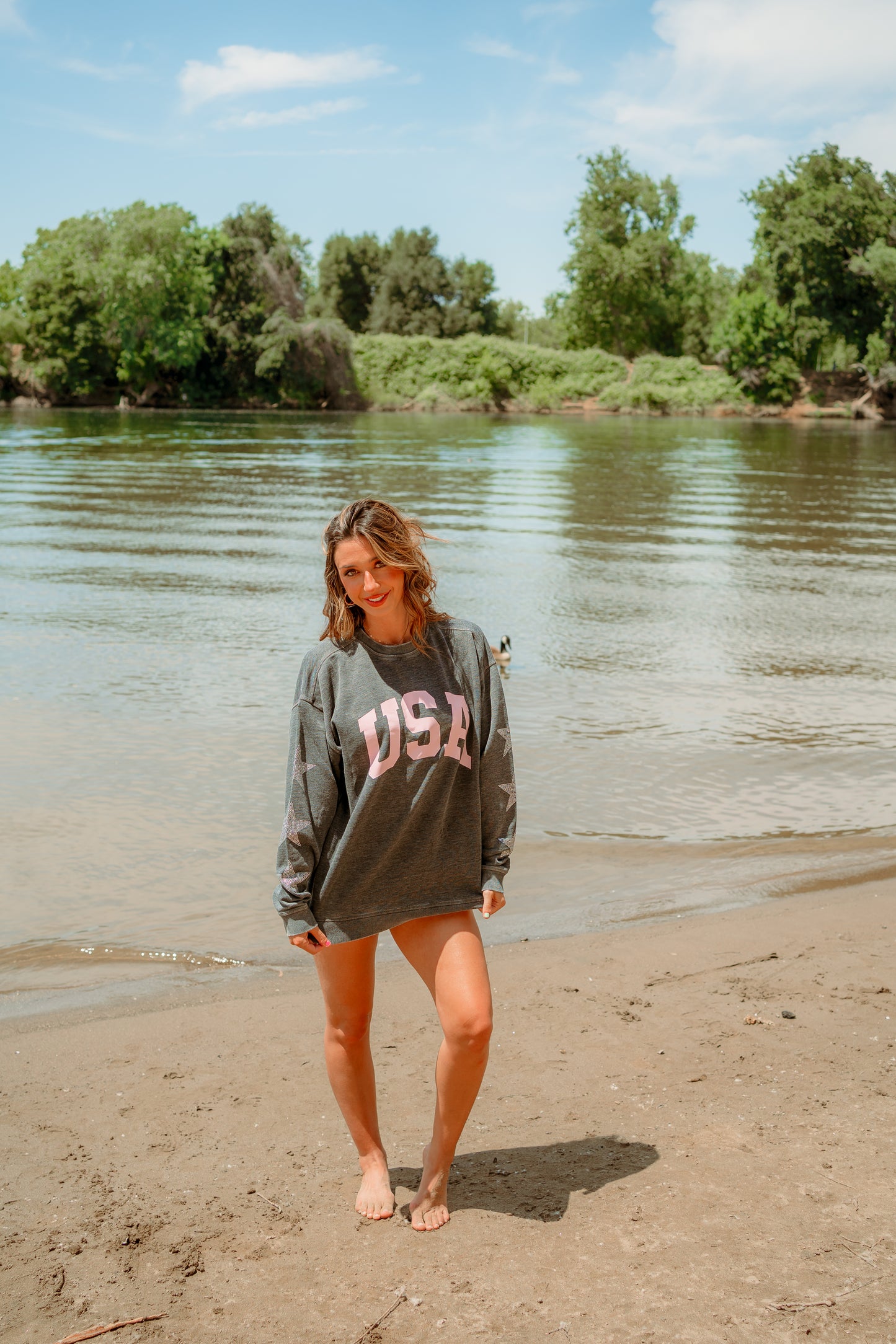 USA Rhinestone Hoodie/Crewneck
