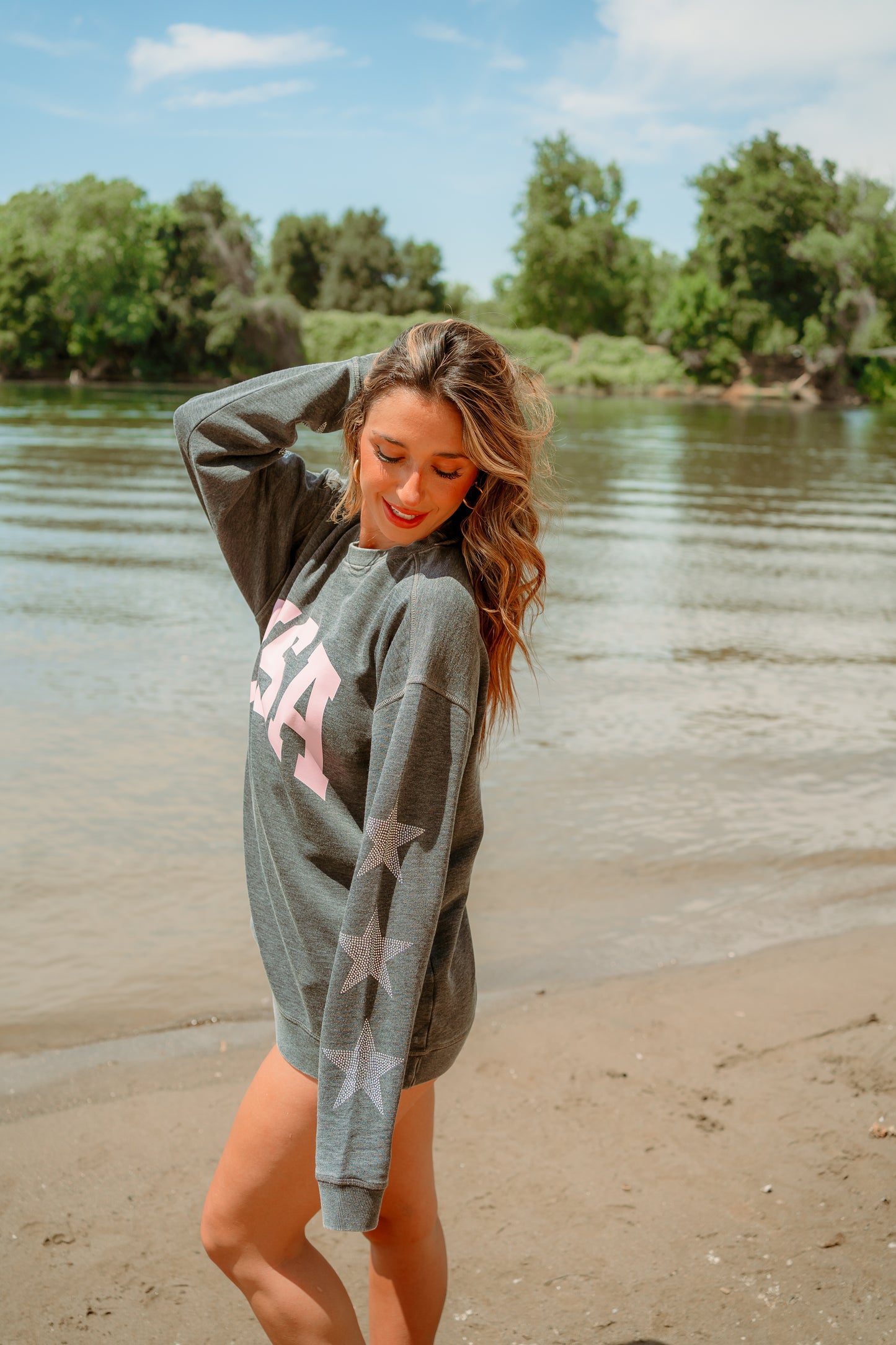 USA Rhinestone Hoodie/Crewneck