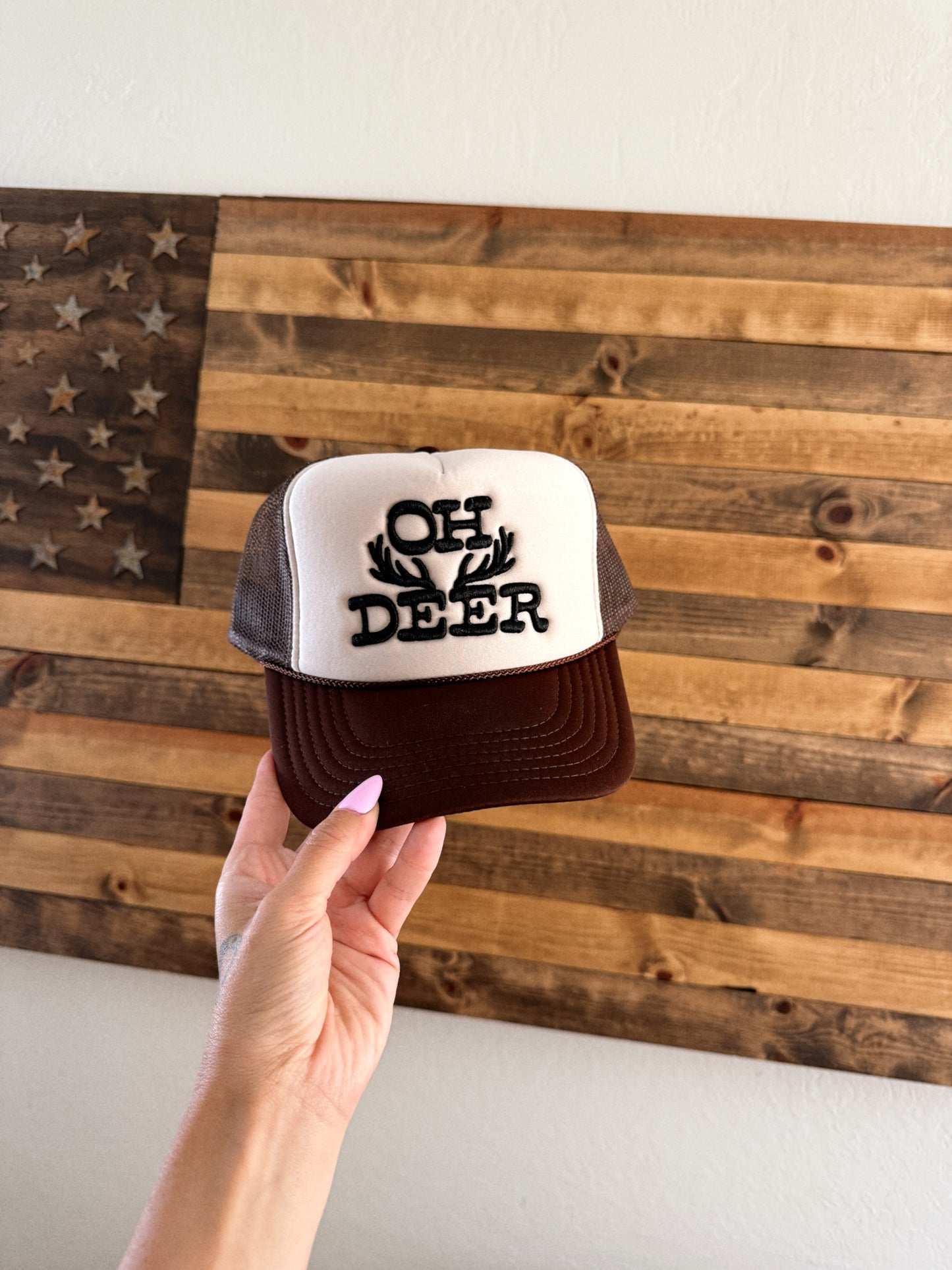 Oh Deer Puff Embroidered Hat