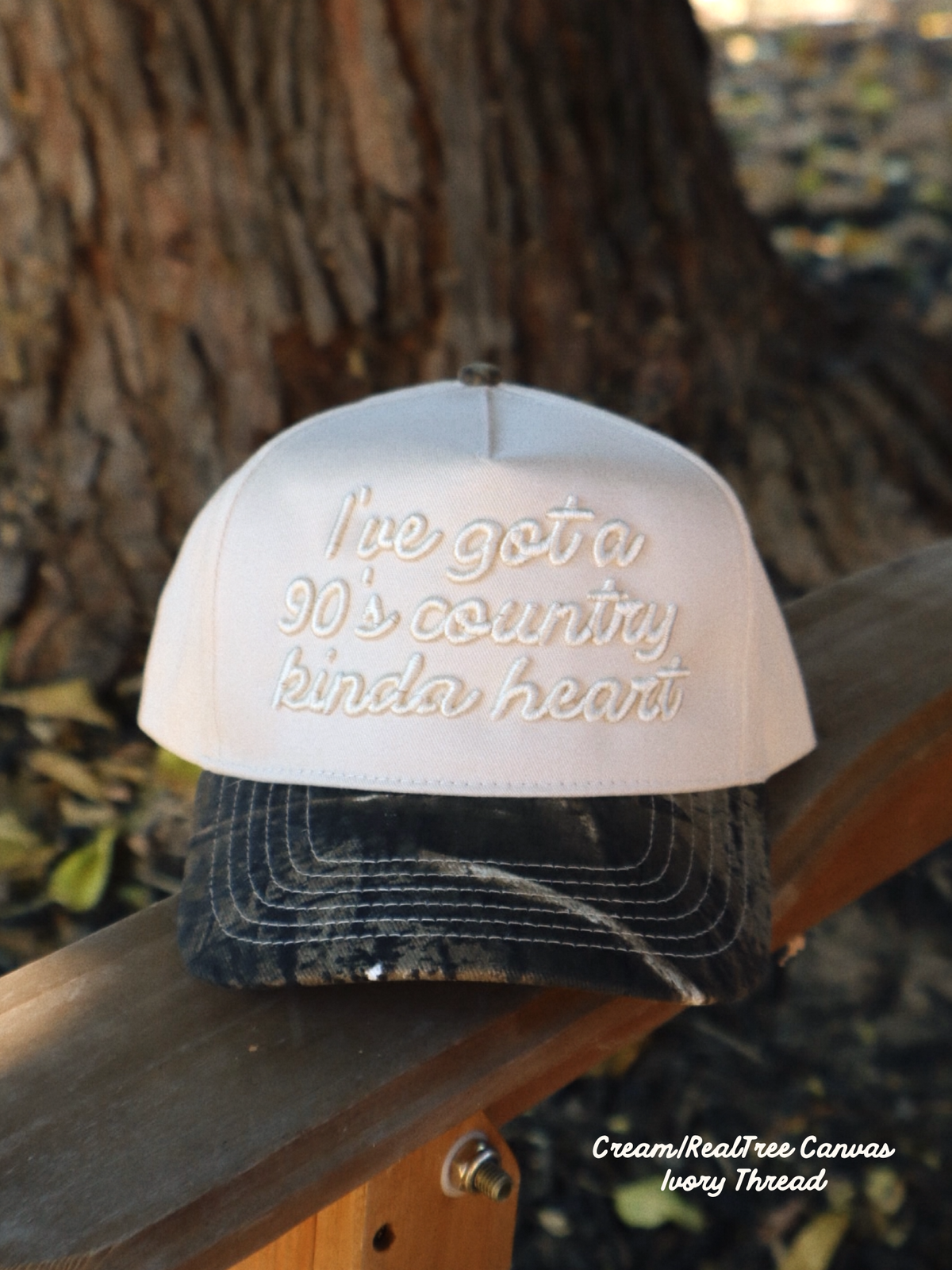 90's Country Kinda Heart Puff Embroidered Hat
