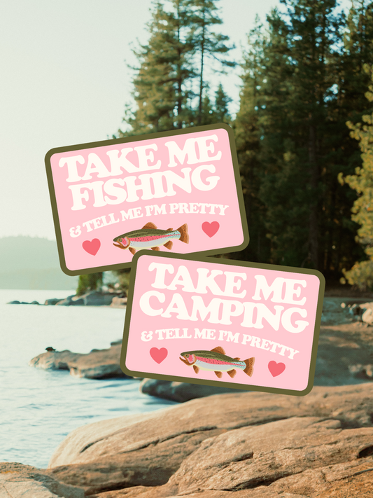 Take Me Fishing/Camping Vinyl Sticker