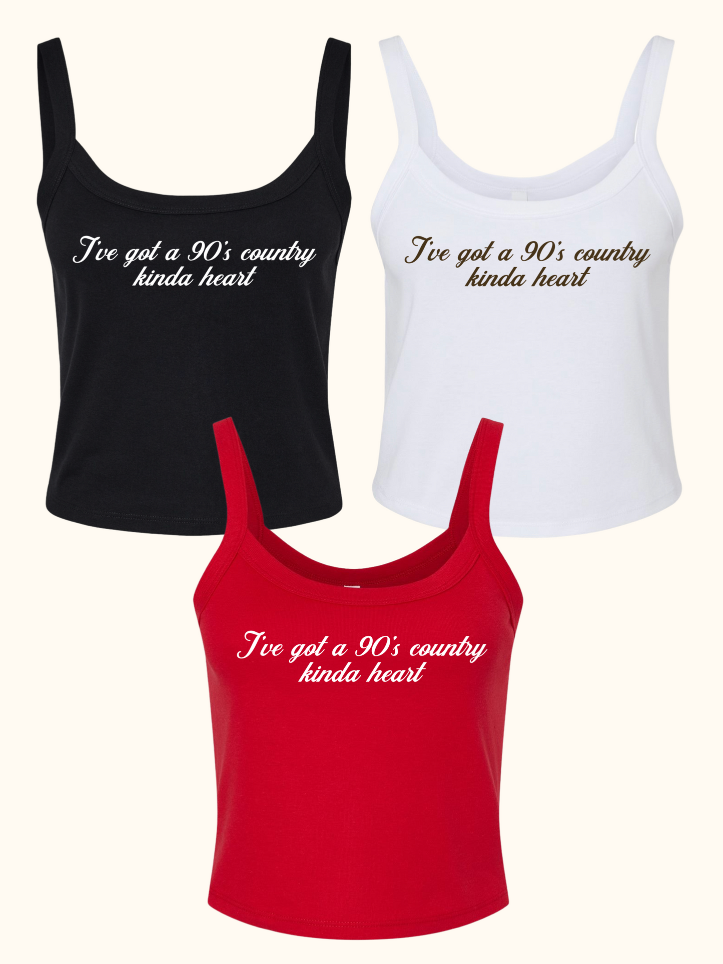 90’s Country Kinda Heart Micro Ribbed Scoop Tank