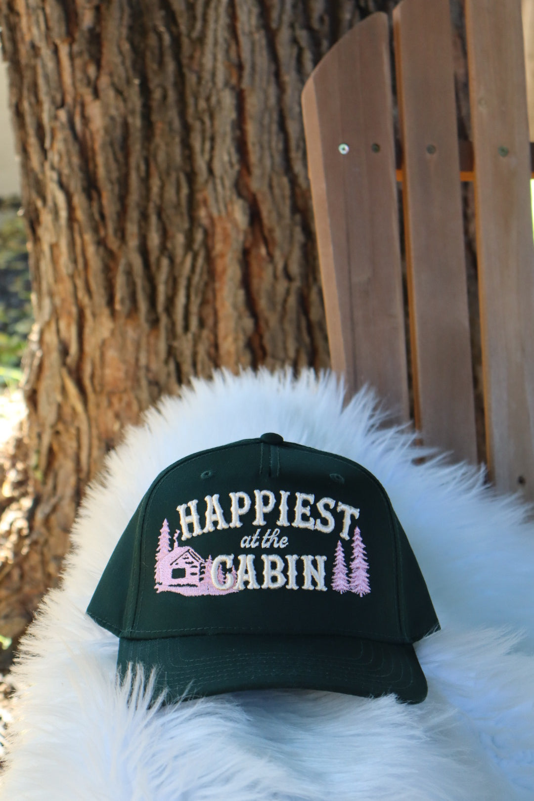 Happiest at the Cabin Embroidered Hat