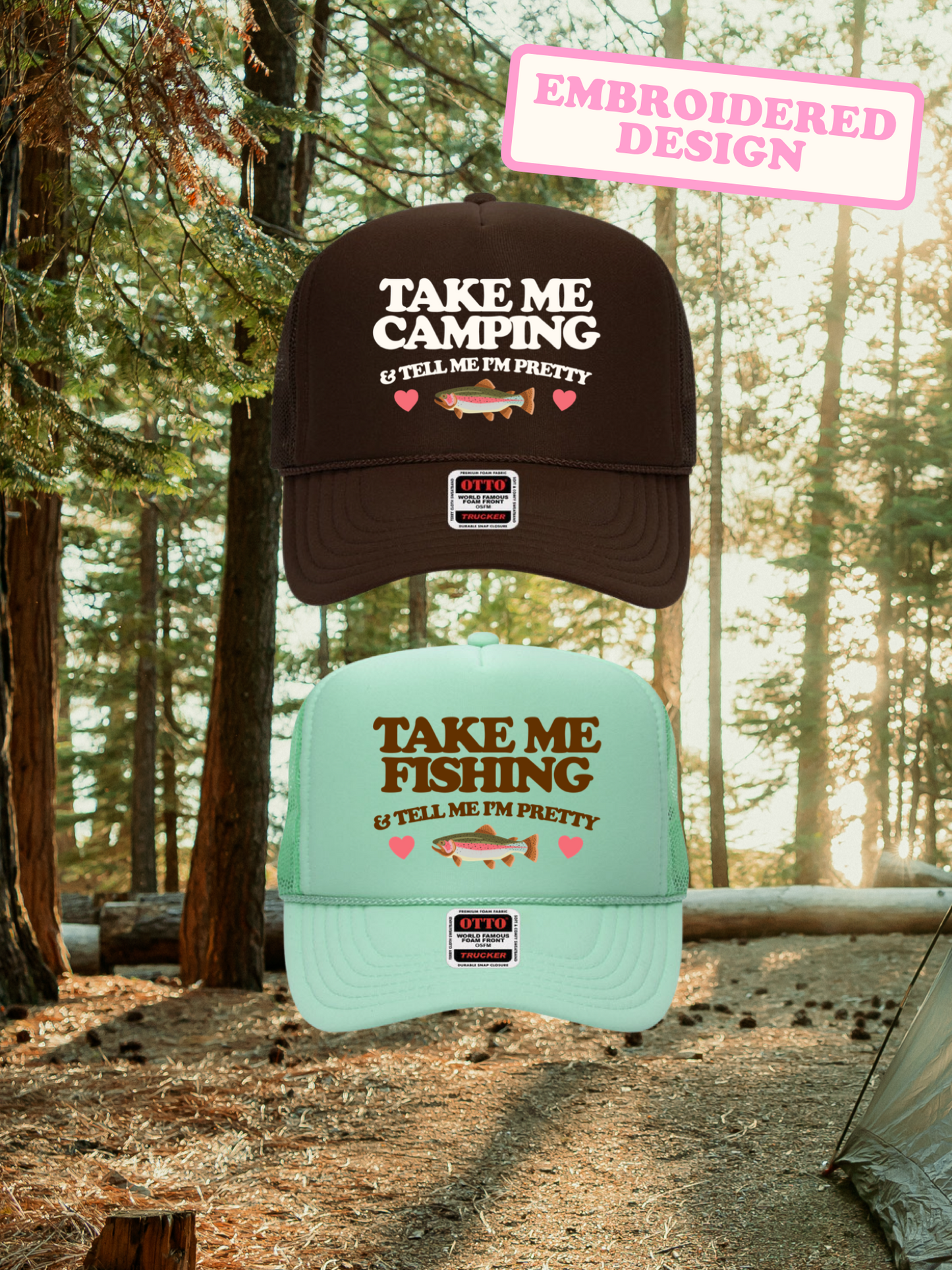 Take Me Camping/Fishing Embroidered Hat