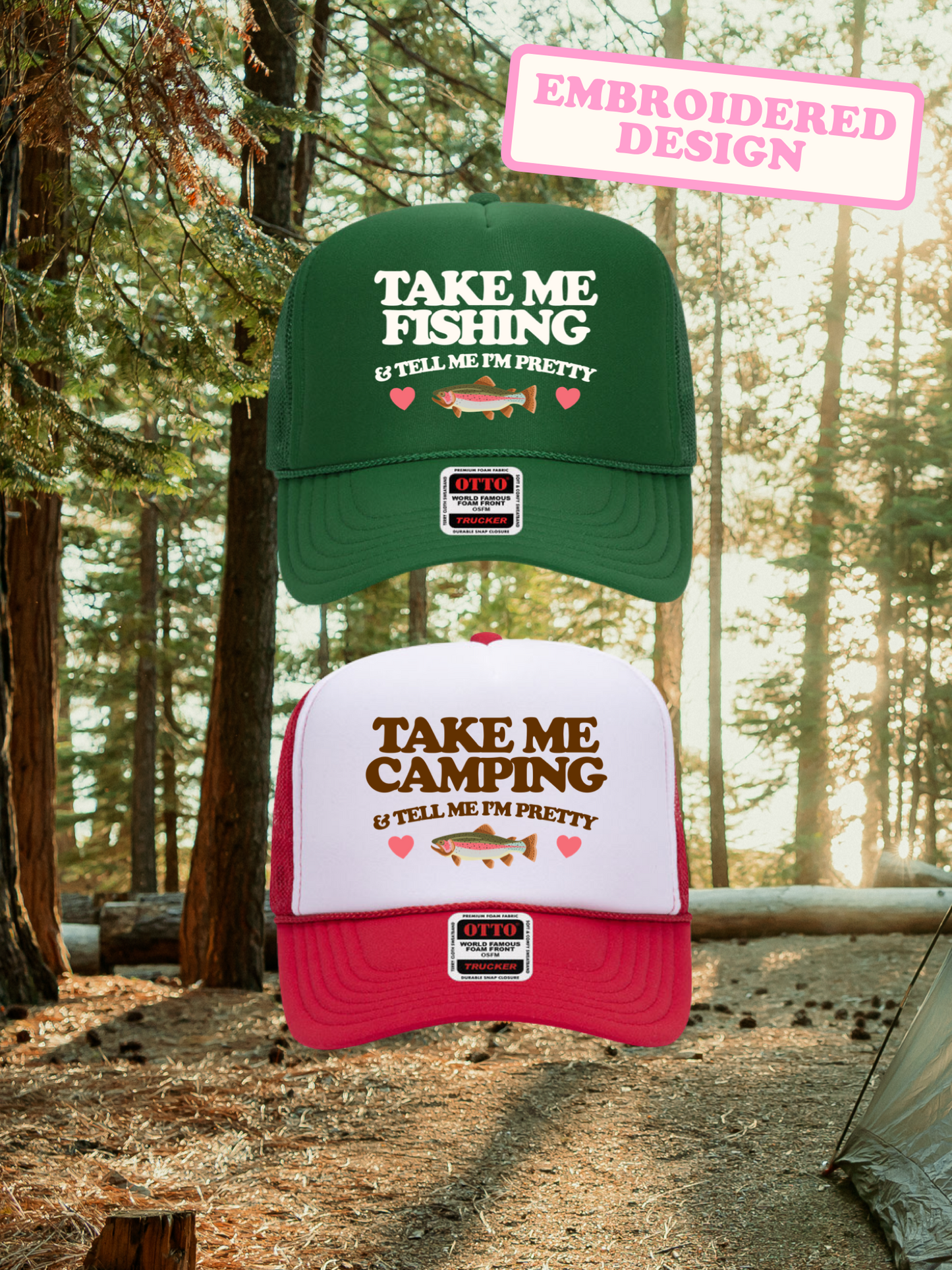 Take Me Camping/Fishing Embroidered Hat