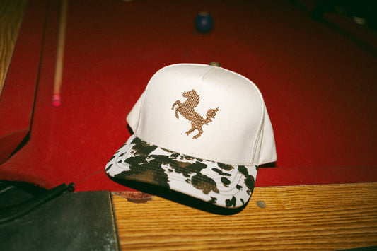 Cross-Stitch Horse Embroidered Hat