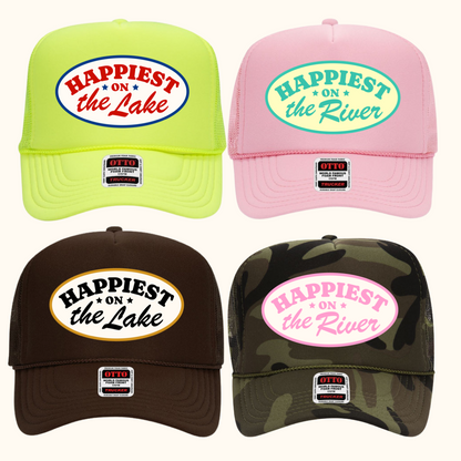 Happiest on the Lake/River Trucker Hat