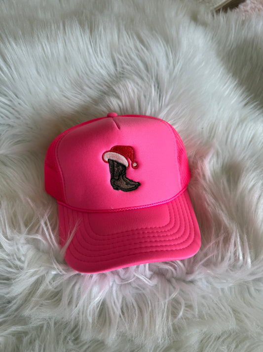 Santa Cowboy - Neon Pink