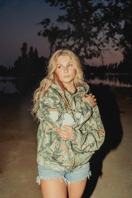 Vintage Wash Camo Zip Up