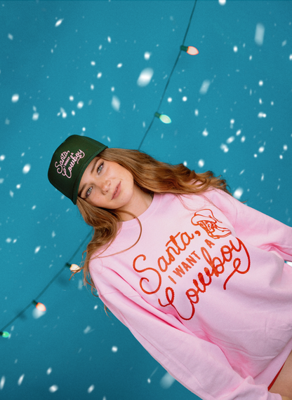 Santa, I Want A Cowboy Crewneck