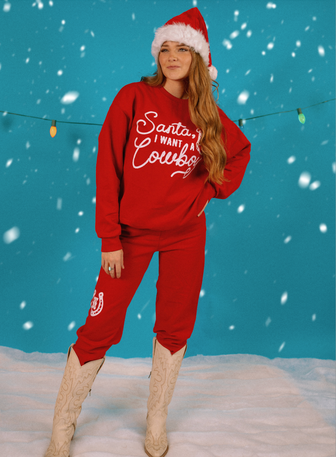 Santa, I Want A Cowboy Crewneck