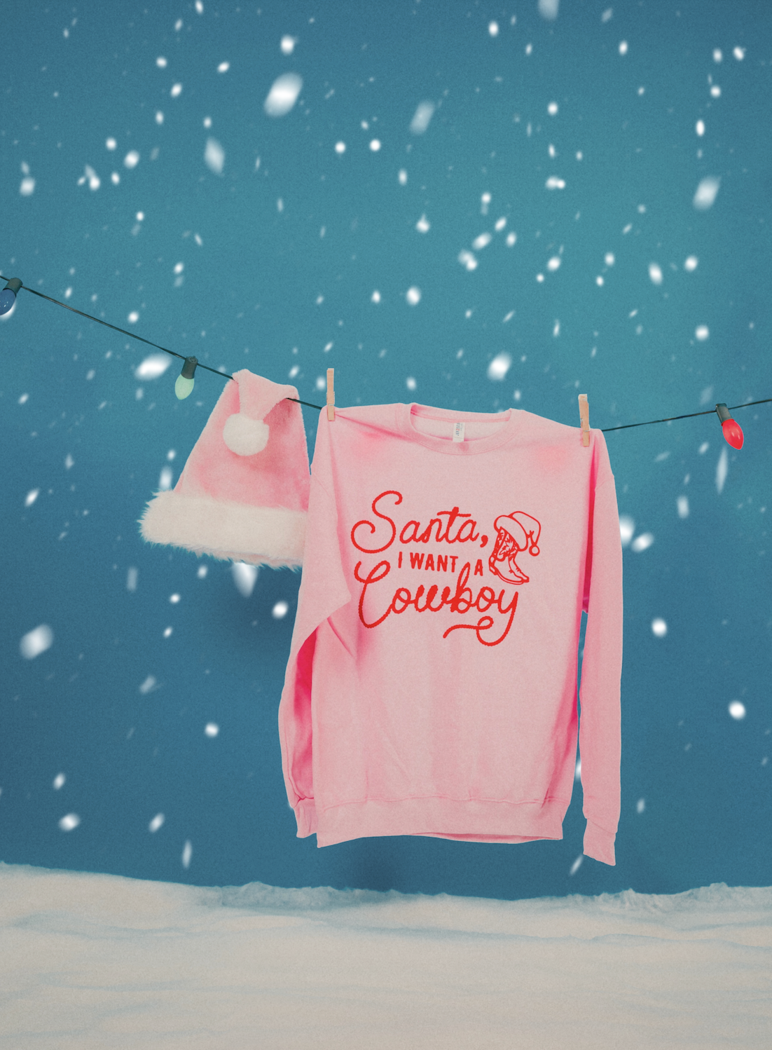 Santa, I Want A Cowboy Crewneck